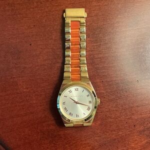 Michael Kors Gold and Orange Link Bracelet Watch